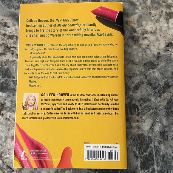 Colleen Hoover best selling author-Maybe Not a novella - Picture 2 of 2